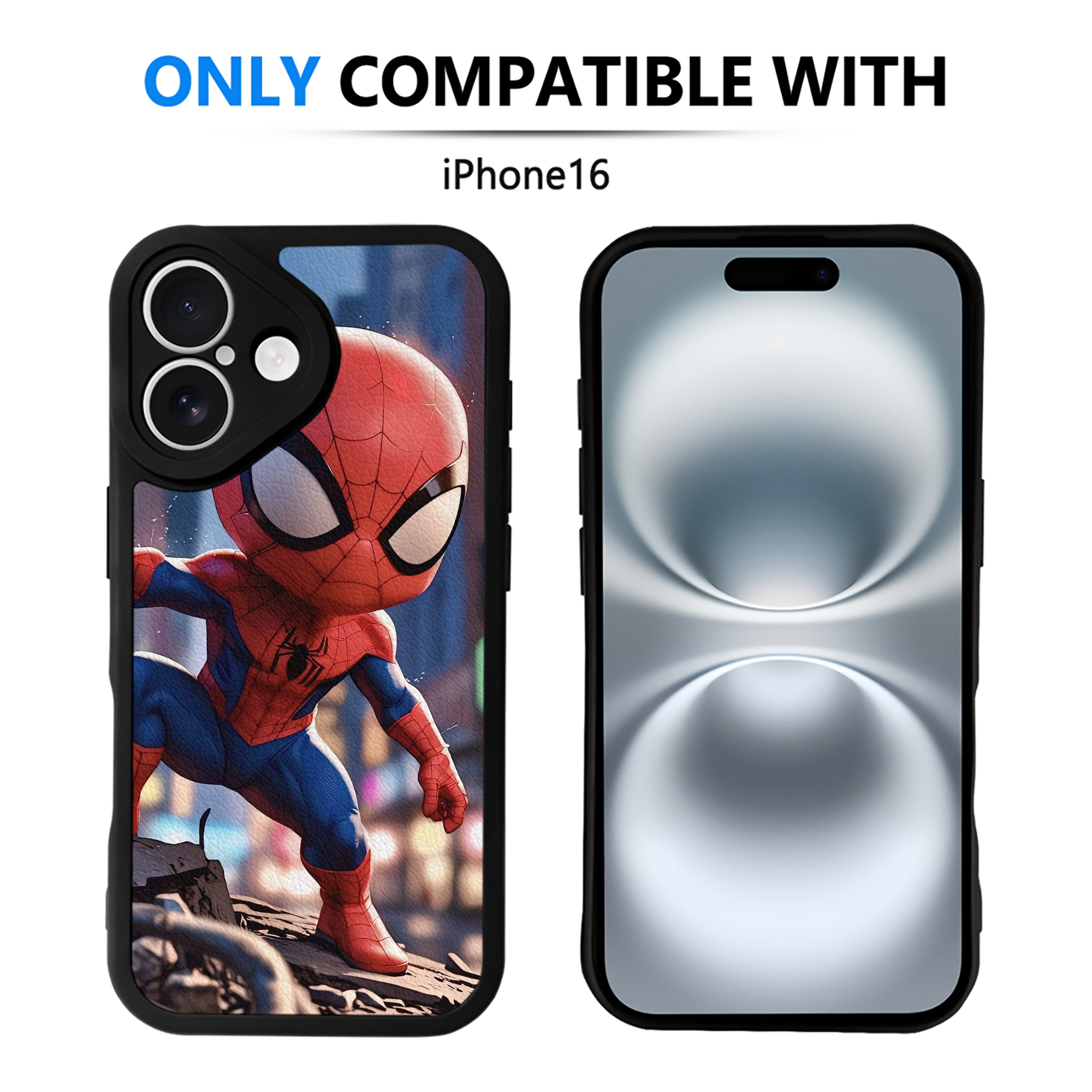 Spider Man スパイダーマン 【iPhone 16シリーズ対応】シリコンスマホケース（レザー調） 材質：シリコン